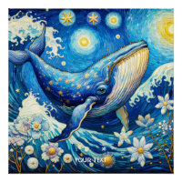 Fantasy Cute Whale Stars Sea