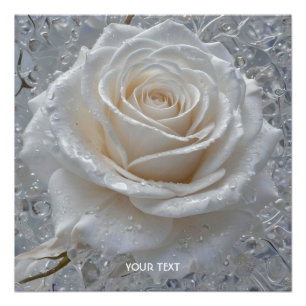 Póster Fantasy Cute White Rose Drots