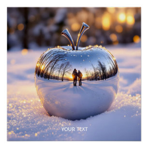 Póster Fantasy Cute Winter Snow Apple