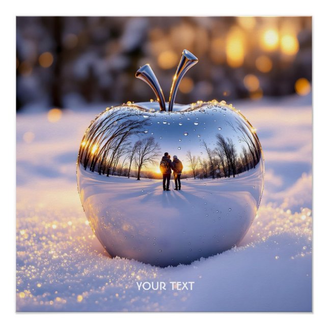Póster Fantasy Cute Winter Snow Apple (Anverso)