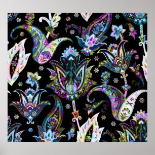 Póster Fantasy Floral Paisley: Ornamento sin foco