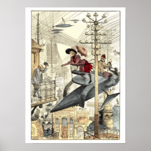 Póster Fantasy Flying Machines Poster