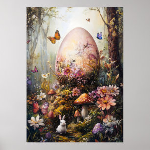 Póster Fantasy Forest Egg Easter Poster