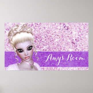 Póster Fantasy Girly Blonde Diamond Chica Poster