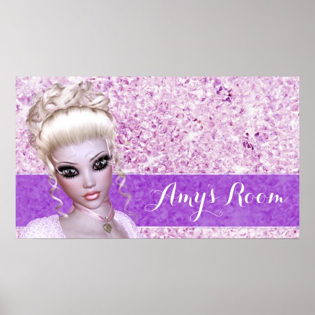 Póster Fantasy Girly Blonde Diamond Chica Poster (Frente)