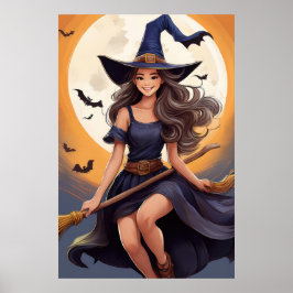 Póster Fantasy Halloween Witch Poster