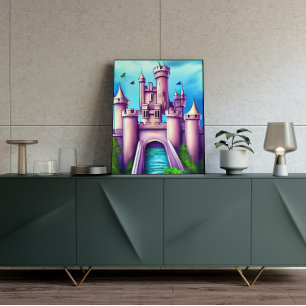 Póster Fantasy Medieval Castle Painting Poster
