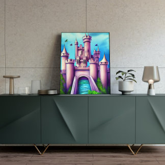 Póster Fantasy Medieval Castle Painting Poster