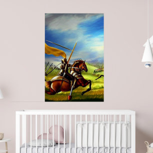 Póster Fantasy Medieval Knight AI Digital Art Poster #01