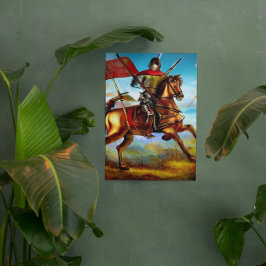 Póster Fantasy Medieval Soldier AI Digital Art Poster #01