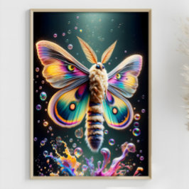 Póster Fantasy Moth Colorful Vibrant Mutant