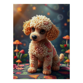 Póster Fantasy Poodle Puppy Art