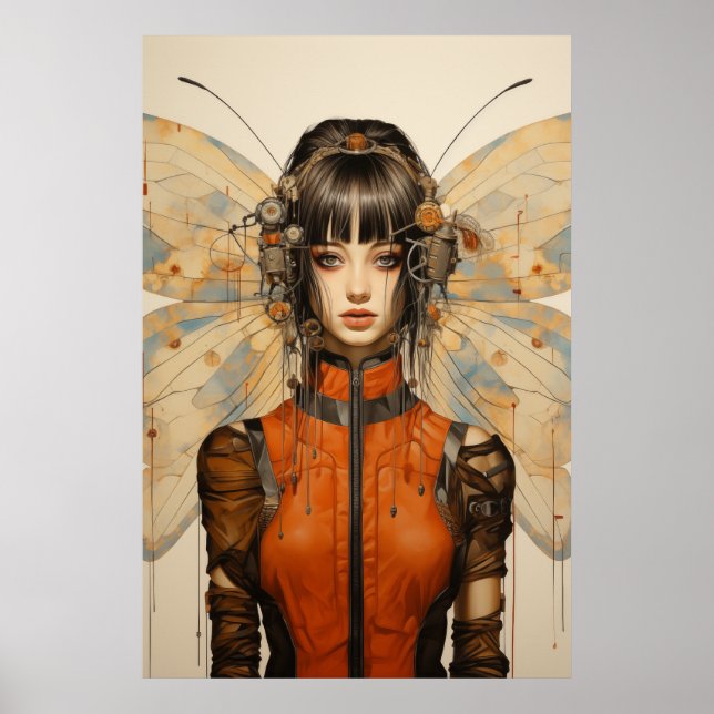 Póster Fantasy Scifi Insectos Woman Butterfly (Frente)