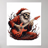 Fantasy Skeleton Santa Jugando Guitar Woods