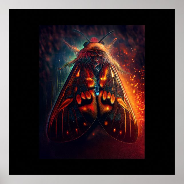 Póster Fantasy Version Of A Clown Face Tiger Moth (Frente)