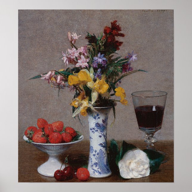 Póster Fantin-Latour - Bodegón 1869 (Frente)