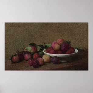 Póster Fantin-Latour - Bodegón con ciruelas