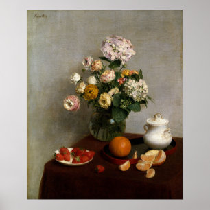 Póster Fantin-Latour - Flores Y Fruta