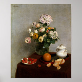Póster Fantin-Latour - Flores Y Fruta