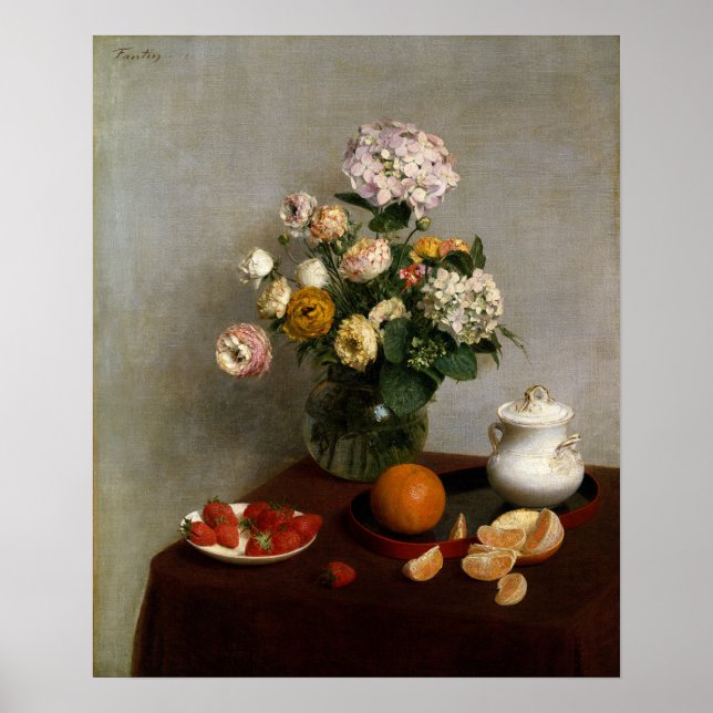 Póster Fantin-Latour - Flores Y Fruta (Frente)