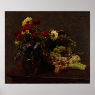Póster Fantin-Latour - Flores Y Uvas