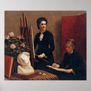 Póster Fantin-Latour - La Lección Del Dibujo O Los Retrat