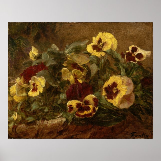 Póster Fantin-Latour - Pansies (Frente)
