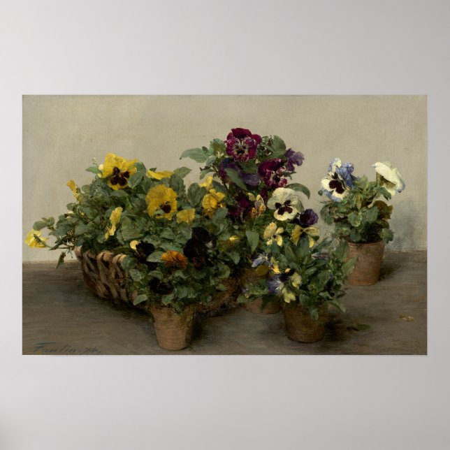 Póster Fantin-Latour - Pansies (Frente)