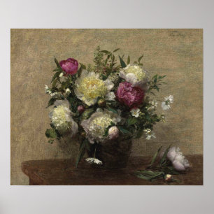 Póster Fantin-Latour - Peonies Vase 1879