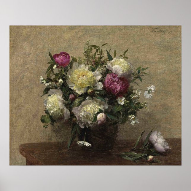 Póster Fantin-Latour - Peonies Vase 1879 (Frente)