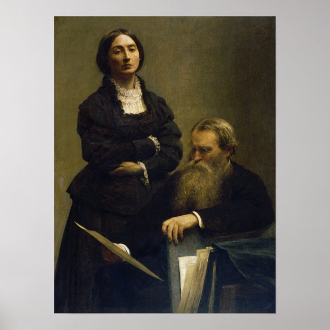 Póster Fantin-Latour - Retrato del Sr. E Mrs Edwards (Frente)