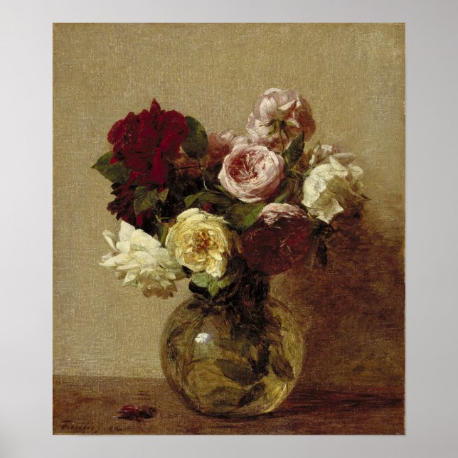 Póster Fantin-Latour - Rosas (Frente)