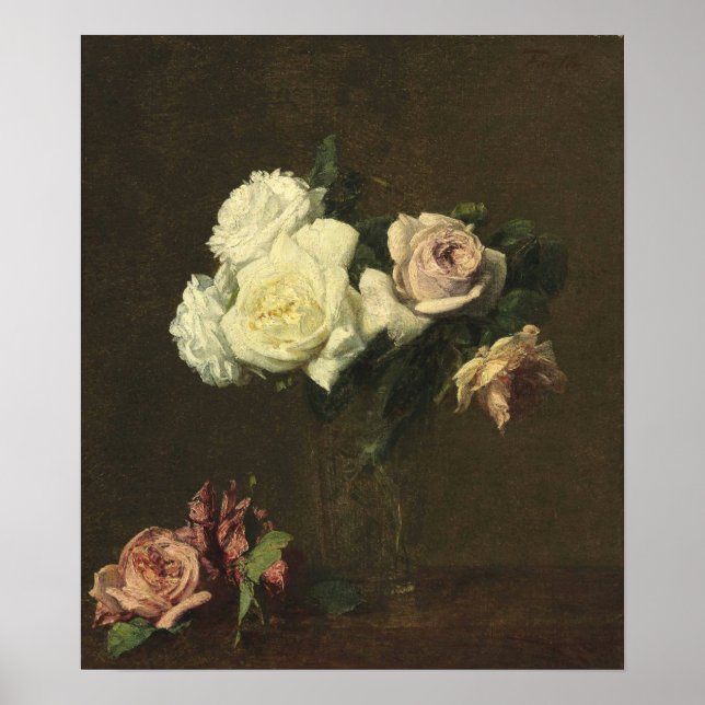 Póster Fantin-Latour - Rosas (Frente)