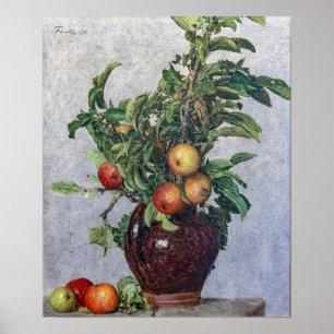 Póster Fantin-Latour - Vase Con Manzanas Y Foliage