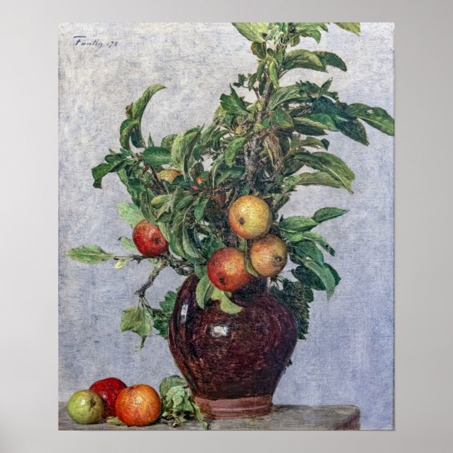 Póster Fantin-Latour - Vase Con Manzanas Y Foliage (Frente)
