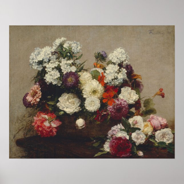 Póster Fantin-Latour - Vida fija con flores (Frente)