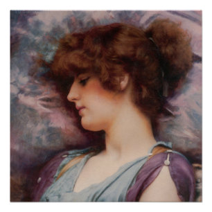 Póster Far Away Thoughts por John William Godward