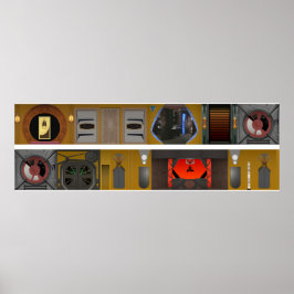 Póster Far Space Station Promenade Diorama background