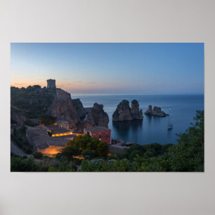 Póster Faraglioni and Tonnara in Scopello, Sicily