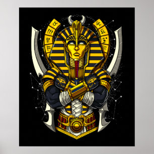 Póster Faraón egipcio Tutankhamun antiguo rey Tut