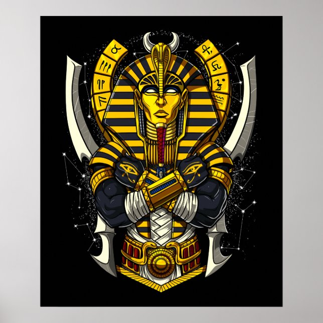Póster Faraón egipcio Tutankhamun antiguo rey Tut (Frente)