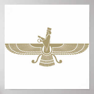 Póster Faravahar estilizado