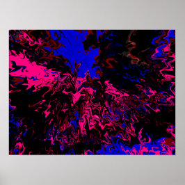 Póster Farbexplosión Blau-Rot