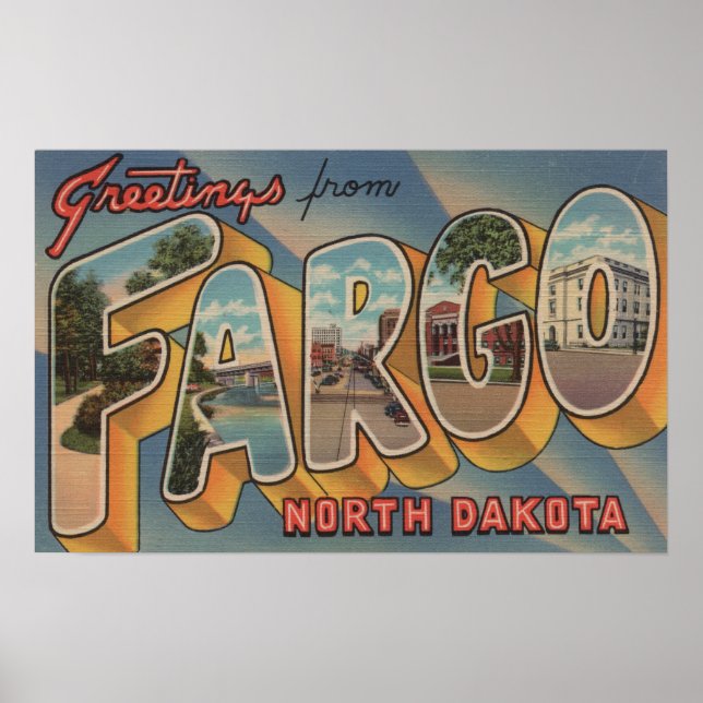Póster Fargo, Dakota del Norte - Escenas de letras grande (Frente)