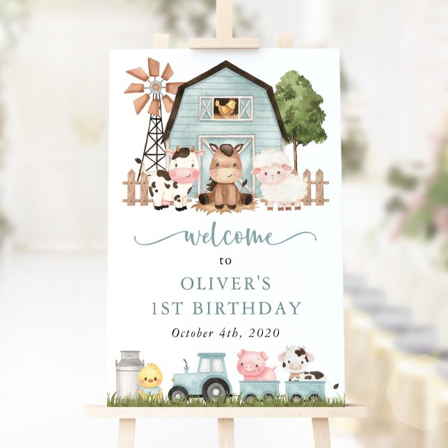 Póster Farm Animals, Cute Animals, First Birthday Welcome (Subido por el creador)