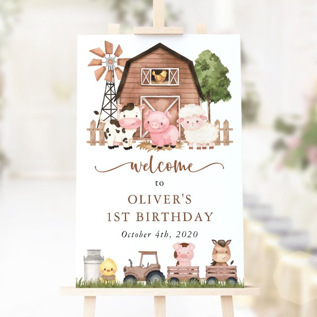 Póster Farm Animals, Cute Animals, First Birthday Welcome (Subido por el creador)