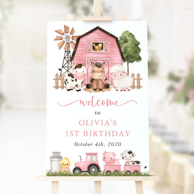 Póster Farm Animals, Cute Animals, First Birthday Welcome (Subido por el creador)