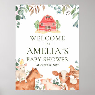 Póster Farm Animals Parade Bienvenidos Poster de Baby Sho