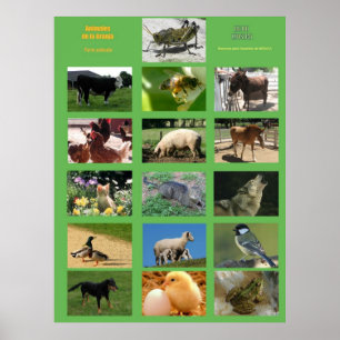Póster Farm Animals Poster .Animales de la granja