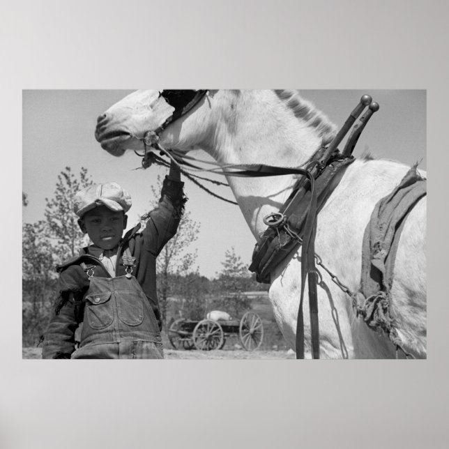 Póster Farm Boy with Plow Horse, años 30 (Frente)